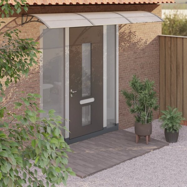 vidaXL T&uuml;rvordach Grau 300x80 cm Polycarbonat