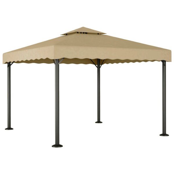 vidaXL Pavillon Taupe 3x3 m Aluminium und Stahl