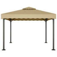 vidaXL Pavillon Taupe 3x3 m Aluminium und Stahl