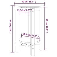 vidaXL Couchtisch Schwarz &Oslash; 40x60 cm Massivholz Kiefer