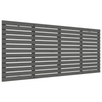vidaXL Wand-Kopfteil Grau 156x3x91,5 cm Massivholz Kiefer