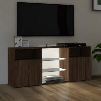 vidaXL TV-Schrank mit LED-Leuchten Braun Eichen-Optik 120x30x50 cm