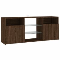 vidaXL TV-Schrank mit LED-Leuchten Braun Eichen-Optik 120x30x50 cm