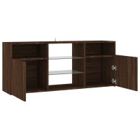 vidaXL TV-Schrank mit LED-Leuchten Braun Eichen-Optik 120x30x50 cm