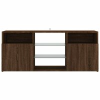 vidaXL TV-Schrank mit LED-Leuchten Braun Eichen-Optik 120x30x50 cm