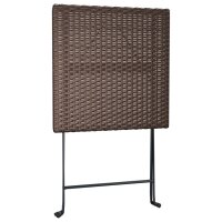 vidaXL Bistrotisch Klappbar Braun 55x54x71 cm Poly Rattan