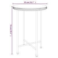 vidaXL Esstisch &Oslash;55 cm Hartglas und Stahl