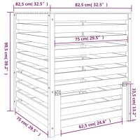 vidaXL Komposter Schwarz 82,5x82,5x99,5 cm Massivholz Kiefer