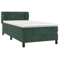 vidaXL Boxspringbett mit Matratze Dunkelgr&uuml;n 80x200 cm Samt