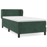 vidaXL Boxspringbett mit Matratze Dunkelgr&uuml;n 80x200 cm Samt