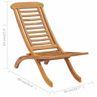 vidaXL Gartenstuhl Klappbar 50x90x69 cm Massivholz Teak