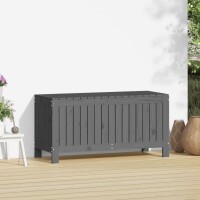 vidaXL Gartentruhe Grau 108x42,5x54 cm Massivholz Kiefer