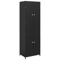 vidaXL Gartenschrank Schwarz 59x40x180 cm Poly Rattan