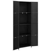 vidaXL Gartenschrank Schwarz 59x40x180 cm Poly Rattan