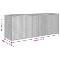 vidaXL Gartenschrank Schwarz 198x55,5x80 cm Poly Rattan