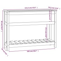 vidaXL Pflanzk&uuml;bel mit Ablage Wei&szlig; 111,5x34,5x81 cm Massivholz Kiefer