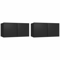 vidaXL 4-tlg. TV-Schrank-Set Schwarz Holzwerkstoff