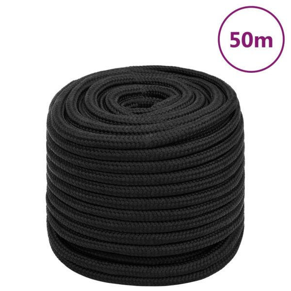 WOWONA Bootsseil Schwarz 18 mm 50 m Polypropylen