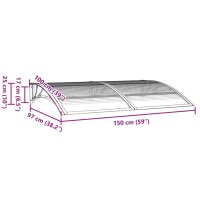 vidaXL T&uuml;rvordach Grau 150x100 cm Polycarbonat