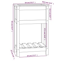 vidaXL Pflanzk&uuml;bel mit Ablage Grau 54x34,5x81 cm Massivholz Kiefer