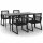 vidaXL 5-tlg. Garten-Essgruppe Schwarz PVC Rattan