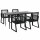 vidaXL 5-tlg. Garten-Essgruppe Schwarz PVC Rattan