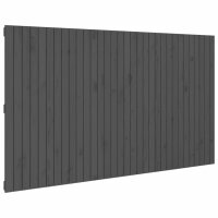 vidaXL Wand-Kopfteil Grau 204x3x110 cm Massivholz Kiefer