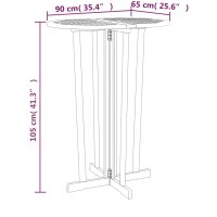 vidaXL Bartisch Klappbar 90x65x105 cm Massivholz Teak