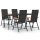 vidaXL 5-tlg. Garten-Essgruppe Schwarz und Braun Poly Rattan