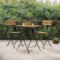 vidaXL 3-tlg. Bitro-Set Klappbar Massivholz Teak und Stahl