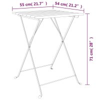 vidaXL 3-tlg. Bitro-Set Klappbar Massivholz Teak und Stahl