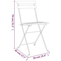 vidaXL 3-tlg. Bitro-Set Klappbar Massivholz Teak und Stahl