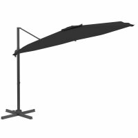 vidaXL Ampelschirm mit Aluminium-Mast Schwarz 300x300 cm