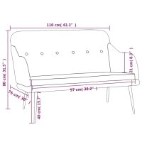 vidaXL Sitzbank Dunkelgrau 110x76x80 cm Stoff