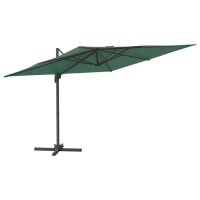 vidaXL Ampelschirm mit Aluminium-Mast Grün 400x300 cm