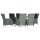 vidaXL 7-tlg. Garten-Essgruppe Hellgrau Poly Rattan