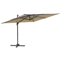 vidaXL Ampelschirm mit Aluminium-Mast Taupe 300x300 cm