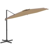 vidaXL Ampelschirm mit Aluminium-Mast Taupe 300x300 cm