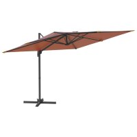 vidaXL Ampelschirm mit Aluminium-Mast Terrakotta 400x300 cm