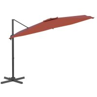 vidaXL Ampelschirm mit Aluminium-Mast Terrakotta 400x300 cm