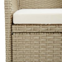 vidaXL 5-tlg. Garten-Essgruppe mit Kissen Beige und Schwarz