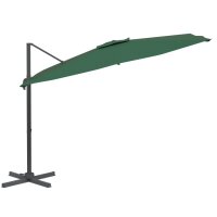 vidaXL Ampelschirm mit Aluminium-Mast Grün 300x300 cm