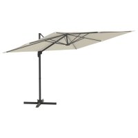 vidaXL Ampelschirm mit Aluminium-Mast Sandweiß 300x300 cm