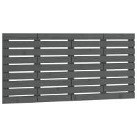 vidaXL Wand-Kopfteil Grau 156x3x63 cm Massivholz Kiefer