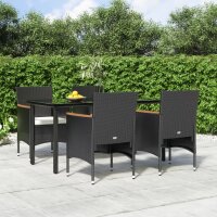 vidaXL 5-tlg. Garten-Essgruppe mit Kissen Schwarz