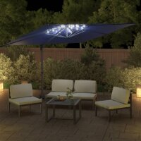 vidaXL LED-Ampelschirm Azurblau 400x300 cm