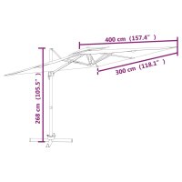 vidaXL Ampelschirm mit Doppeldach Taupe 400x300 cm