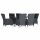 vidaXL 7-tlg. Garten-Essgruppe Dunkelgrau Poly Rattan