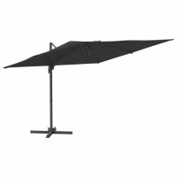 vidaXL Ampelschirm mit Aluminium-Mast Schwarz 400x300 cm