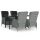 vidaXL 5-tlg. Garten-Essgruppe Hellgrau Poly Rattan